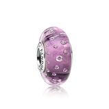 Lila sprudelnder Murano-Glas, Charm