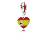 Herzflagge Spanien Charm-Anhänger