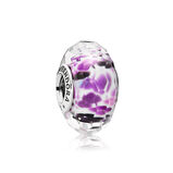 Lilafarben schimmernde Küste, Muranoglas-Charm