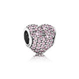 Rosa Pavé Herz Charm