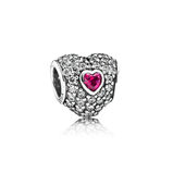 Rotes Pavé Herz Charm